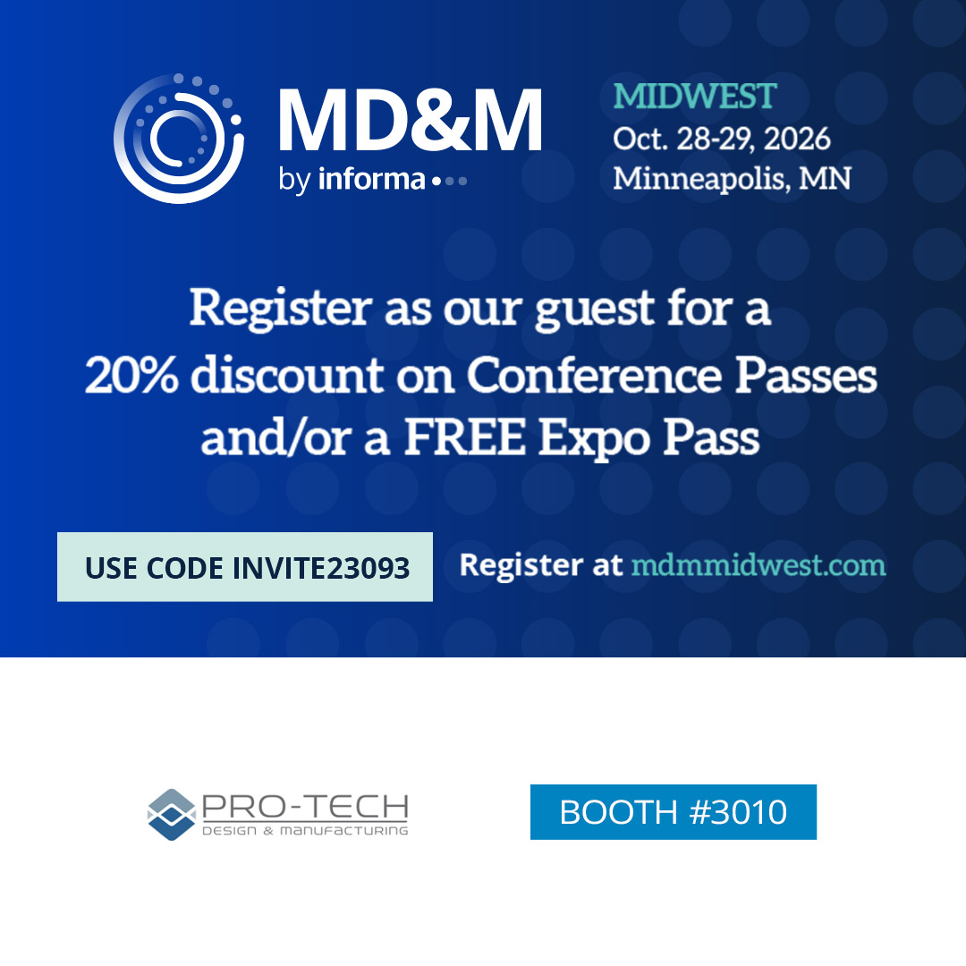 MD&M Midwest 2026 MD&M Midwest 2026 - visit PRO-TECH Design at Booth #3010